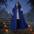 thumbnail image 5 of Medieval Hooded Cloak, Wizard Cosplay, Wizard Costume, Witch Costume Cloak, Historical Cape, Renaissance Hooded Cloak for Women Men, Adult Medieval Cape With Hood, Viking Cloak, Blue S, 5 of 6