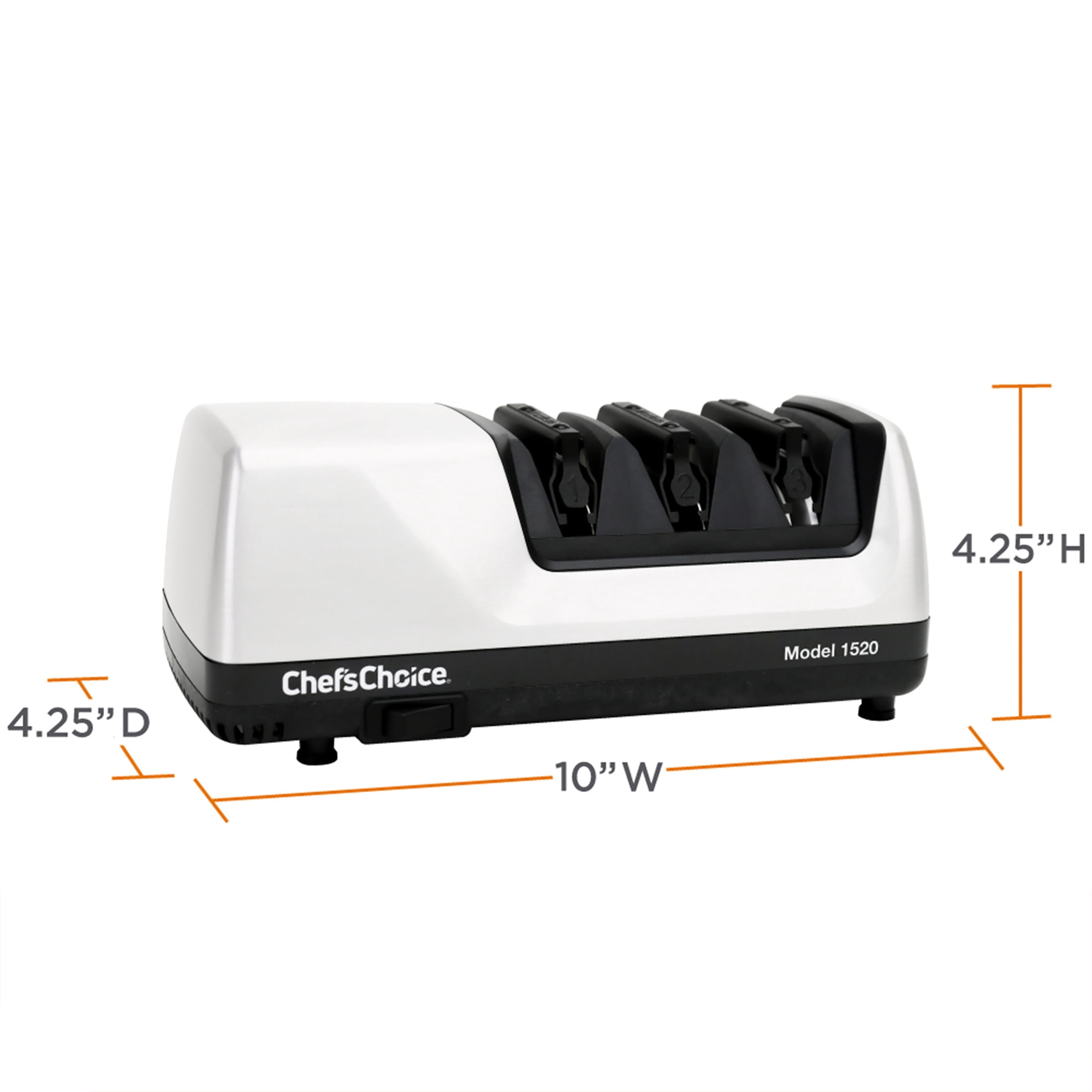 Chef'sChoice Model 1520 AngleSelect Professional Electric Knife Sharpener for Straight Edge and Serrated Knives,  White
