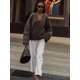 thumbnail image 3 of Elegante cárdigan de bolsillo con cuello en V sólido para mujer, suéter holgado informal de manga larga con un solo pecho, ropa de calle para otoño 2024, 3 of 5