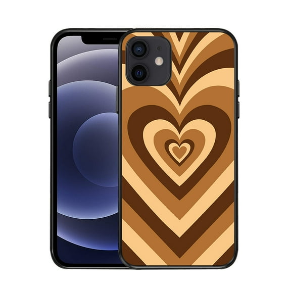 Women Love Heart Case iPhone 12 Pro Max Case -Soft Silicone Chocolate Heart Case for iPhone 12 Pro Max Case with an Anti-Theft Device to Track Your Lost Items. (Chocolate Color is available)