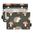 thumbnail image 2 of Ckdifva Hedgehog Mushroom Pencil Pouch 3 Ring Zipper Pencil Case Binder Pockets Clear Top Cosmetic Bag 2 Pack, 2 of 6