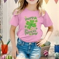 thumbnail image 2 of CONZONE St. Patrick'S Day Toddler Baby Girls Short Sleeve T Shirts Fashion Clover Graphic Tee Shirt for Infant Girls Crew Neck Soft Loose Childrens Spring Tops, 2 of 4