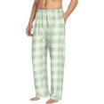 thumbnail image 2 of Balery Green Checkboard print Men's Pajama Pants,Ultra Lightweight Pjs,Lounge Pant-Large, 2 of 9