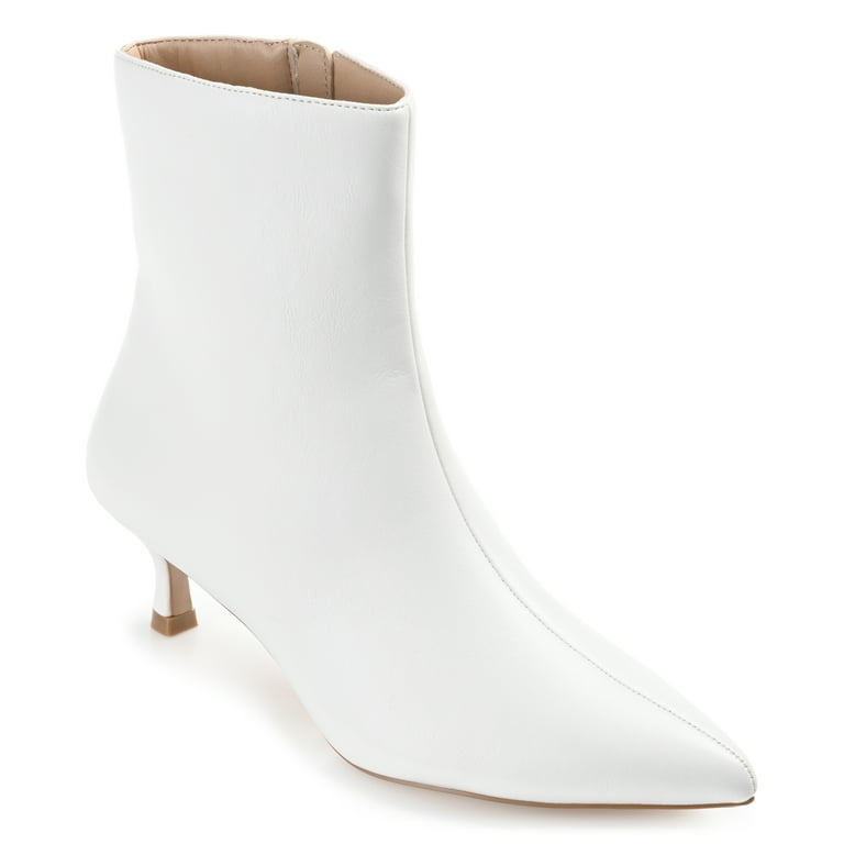 White kitten heel bootie clearance