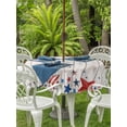 thumbnail image 3 of Outdoor Tablecloth with Umbrella Hole for Patio/Picnic/Party/Camping, 4th of July Waterproof Table Cloth Round Cover Washable, Independence Day Star Vintage American (Dia 54"), 3 of 9
