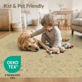 thumbnail image 4 of ODIKA 8'x10' Washable Area Rug Non-Slip Chair-Friendly Mat Boho Vine Motif Vintage Scroll Banded Border Distressed Entryway Flowing Dynamic for Dining Room, Large Office, Lounge, 4 of 7