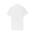 thumbnail image 5 of WREESH Women's Button Down Shirt Fashion Causal Solid Blouse with Short Sleeve Summer Tops White, 5 of 10