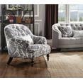 thumbnail image 2 of ACME Saira Tufted Accent Chair with 1 Pillow in Light Gray and Blue Fabric, 2 of 2