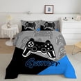 thumbnail image 4 of Psoiuetr Gaming Comforter for Kids Boys Teens Video Game Bedding Set Gamer Comforter Gamepad Comforter Set Twin Size Blue Black Gray 3 Pieces, 4 of 5