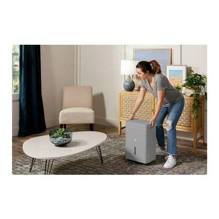 GE - 50-Pint Portable Dehumidifier with Built-in Pump and Smart Dry - Stratus Grey