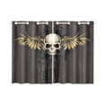 thumbnail image 3 of CADecor Gothic Punk Skull Window Treatment Panel Curtains Window Curtain Kitchen Curtain,Two Piece 26x39 Inches, 3 of 4