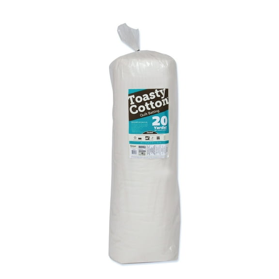 Fairfield Toasty Cotton Quilt Batting, For Clothing, Quilting, and Wall Hangings, 90" x 20-yd Roll
