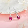 thumbnail image 2 of Divine_creation 2.20 Ct Oval Cut Red Ruby Lever Back Womens Drop Earrings 14K White Gold Plated 925 Sterling Silver, 2 of 4