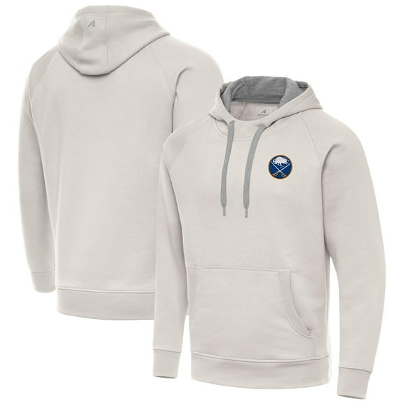 Men's Antigua Cream Buffalo Sabres Victory Pullover Hoodie
