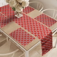 thumbnail image 2 of Ambesonne Prehistoric Country Table Runner & Placemats, Stars Dots, Placemat 4 pcs + Runner 16"x90", Scarlet Navy Blue Cream, 2 of 2