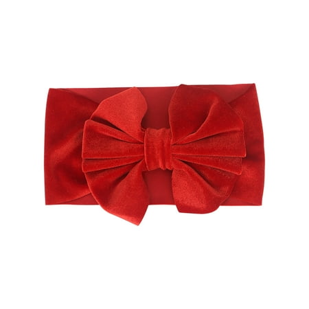 

Odeerbi Reduced Headbands For Girls Toddler Baby Cute Solid Color Gold Velvet Pleated Oversized Bow Headwear Hair Accessories
