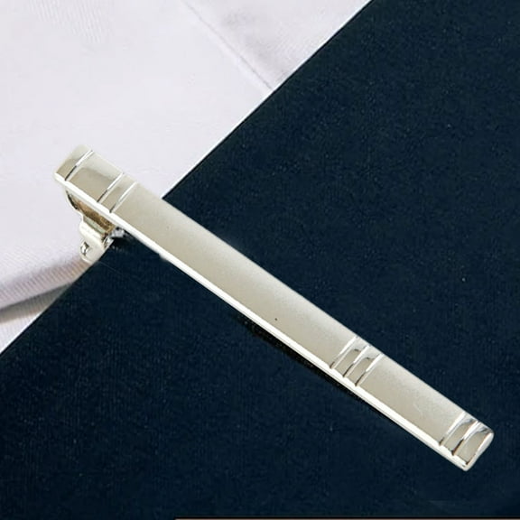 Men Formal Fashion Business Alloy Metal Silver Simple Necktie Tie Pin Bar Clasp Clip Tie Pins Silver Bar Pinch Clip - Men'S Formal Business Silver Geometric Tie Clip, Barrettes, Back to School, Wed