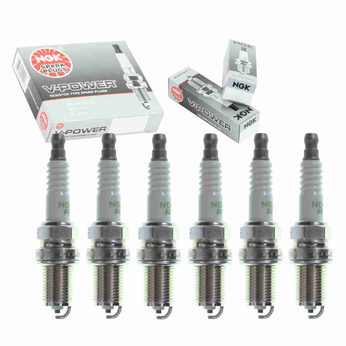 6 pc NGK 3735 V-Power Spark Plugs for 07-23116 22401KA100 3125 3182 7407 7408 B695-18-110 E3.56 F6DCO FR7KTC FR8KTC Q20-U Q20U11 Ignition Wire Secondary Fits select: 1987-1992 TOYOTA SUPRA