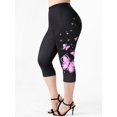 thumbnail image 1 of Leggings Talla Extra Recortados Mariposa Rosegal Leggings de talla grande, 1 of 5