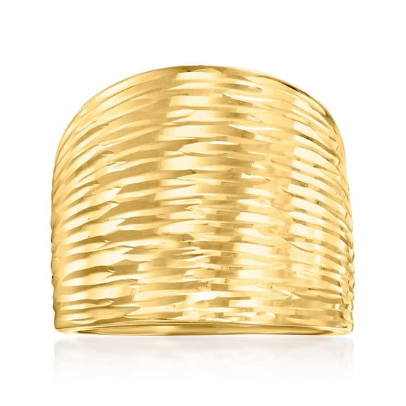 Ross-Simons Italian 10kt Yellow Gold Diamond-Cut Dome Ring, Women's, Adult