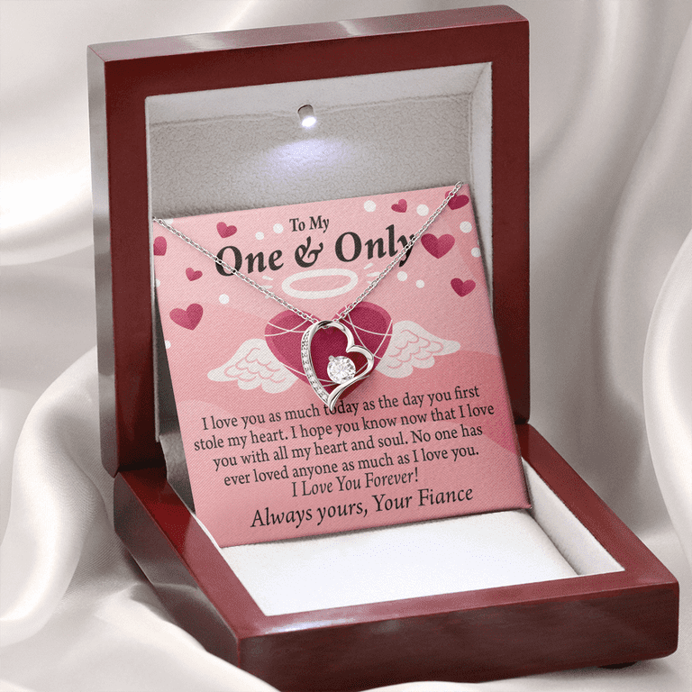 To My Fiancee Love You Forever Necklace w Message Card - Walmart.com