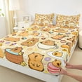 thumbnail image 3 of jejeloiu Capybara Animals Lovers Twin Sheet Sets,Sweet Cake Ice Cream Bedding For Girls Teens 3pcs, 3 of 7