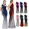 thumbnail image 7 of Angel-fashions Women's Asymmetric Ribbon Gradual Sequin Mermaid Prom Dress Vintage Elegant Formal Bodycon Dresses Evening Party Tube Top Prom Gown Wedding Bridesmaid Guest Maxi Skirt Black Small, 7 of 7