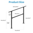 thumbnail image 5 of Dbuoem 3 Step Hand Rails for Outdoor Steps,Adjustable 40" x 36" Stair Railing Kit Fits 1 to 3 Steps,Black Stair Handrail for Concrete Steps,Porch Steps, 5 of 7