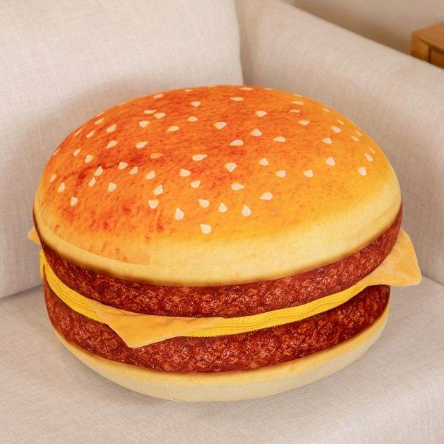 Almohadas tipo hamburguesa gigante, almohadas de felpa esponjosas, hamburguesa de peluche suave, juguete de peluche, hamburguesa de peluche, juguetes de peluche