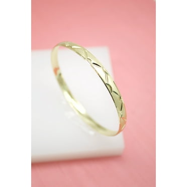 18K Gold Filled 6mm Designed Bangle
