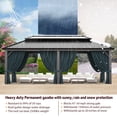 thumbnail image 3 of SANOPY 10'x20' Hardtop Gazebo, Outdoor Patio Aluminum Frame Permanent Gazebo with Galvanized Steel Roof for Backyard, Deck, Lawns, Black, 3 of 8