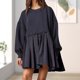 thumbnail image 1 of Vestido de dos piezas para mujer vestido corto de gran tamaño lindo traje de vacaciones de retales, 1 of 6