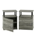 Furinno JAYA Utility Design End Table, Set of Two, French Oak Grey