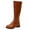 Brown, variant on Hinvhai Women's Knee High Boots - Stylish and Comfortable Round Toe Flat Tall Casual Riding Combat Boots with Side Zipper Closure for Fall and Winter Wear for Women Coffee 9.5(43)