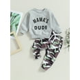 thumbnail image 2 of Wassery Toddler Boys 2PCS Pants Sets Long Sleeve Letter Print Sweatshirt and Drawstring Pants Sets 6M 12M 18M 2T 3T Infant Baby Boys Track Clothes, 2 of 9