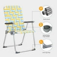 thumbnail image 2 of Ktaxon 2Pcs Standard Folding Lawn Chair, Portable Aluminum Patio Webbed Chair with Detachable Cup Holder, 330 LBS Heavy Duty Seating for Yard, Garden (Standard, Blue & Yellow), 2 of 8
