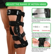 Insunen Functional Knee Brace for ACL MCL PCL Meniscus Ligament Sports Injuries Adjustable Orthopedic Knee Orthosis for Men & Women, Black, S-Right
