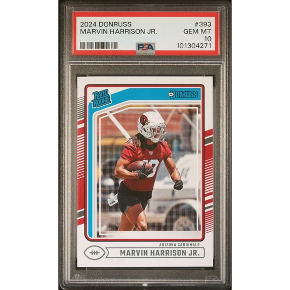 Graded 2024 Panini Donruss Marvin Harrison Jr #393 Rookie RC Football Card PSA 10 Gem Mint