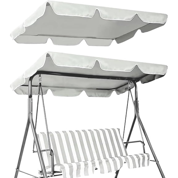 Outdoor Patio Swing Chair Canopy Replacement 3 Seater Porch Swing Seat Canopy Top Cover 210D Oxford Cloth Waterproof UV Protection for Garden Hammock Top Furniture Covers Beige 75 x 52in
