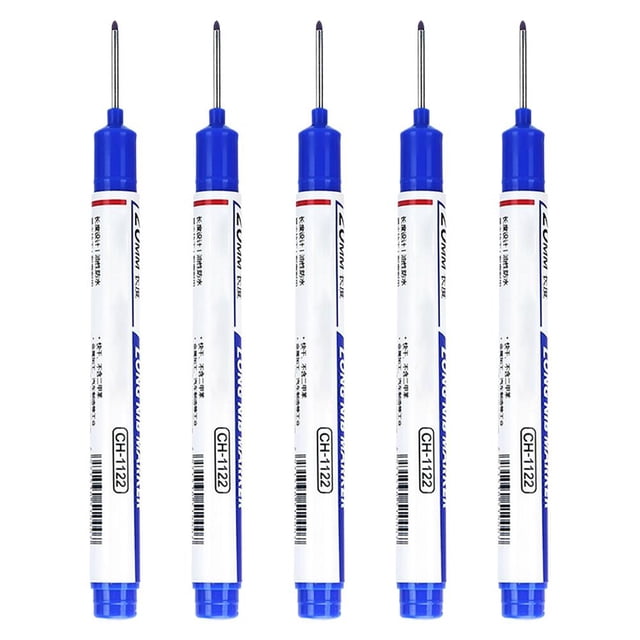 Long Head Deep Hole Marker Pens, 5PcsUpgrade 20mm Quick-dry Waterproof Long