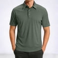 thumbnail image 2 of HAOTAGS Men’s Short Sleeve Waffle-Knit Polo Shirt, Classic Collar Lightweight & Breathable Casual Top Army Green XL, 2 of 8
