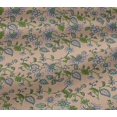 thumbnail image 4 of oneOone Cotton Jersey Peach Fabric Leaves & Flower Floral Fabric For Sewing Printed Craft Fabric By The Yard 58 Inch Wide, 4 of 4