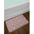 thumbnail image 2 of Flower Bath Mat, Romantic Bridal Bouquet Art with Hydrangea Peony and Chrysanthemum, Plush Bathroom Decor Mat with Non Slip Backing, 29.5" X 17.5", Dark Coral Sage Green, by Ambesonne, 2 of 2