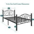 thumbnail image 5 of 3-Piece Bedroom Sets, Twin Size Metal Bed Frame and 2 Brown Nightstands, 5 of 8