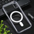 thumbnail image 2 of Funda Magsafe para iPhone Xs Max, anillo magnético simple, todo incluido, cristal acrílico transparente, PC + TPU, a prueba de golpes (transparente), 2 of 5