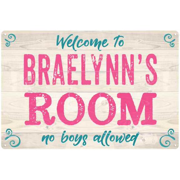 BRAELYNN'S Room Kids Bedroom Sign 8x12 Metal Sign 208120089389