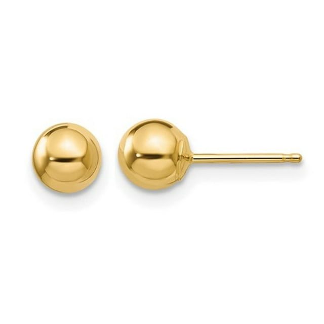 Boucles d'Oreilles Clous en Or 5mm en Or Jaune 14K