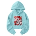 thumbnail image 3 of FAWUUDO Valentines Gift for Her Womens Hooded Sweatshirt Long Sleeve Pullover Printed Graphic Casual Romantic Cozy Holiday Wear Light Blue M, 3 of 7