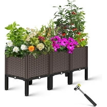 47x15x19in Raised Garden Bed with Legs Planters for Large planters Outdoor Plants Elevated Plastic Garden Planter Boxes Plant pots for Patio Backyard Porch Deck Features Drainage Holes