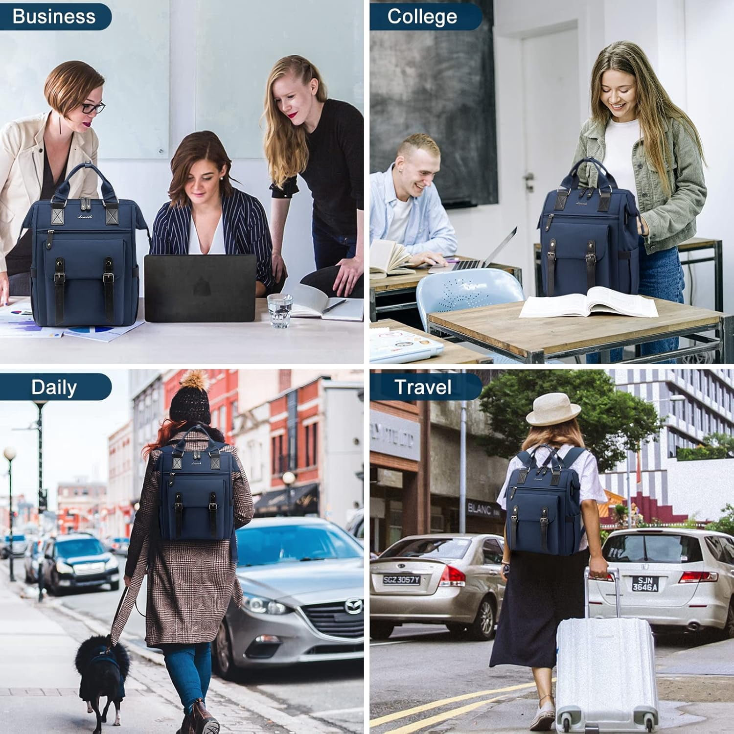 Lovevook Laptop Backpack for Women 15.6",Cute Work Travel Commuter Daypack, College Computer Bookbag Nurse Doctor Teacher Backpack Purses